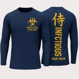 Infectious Fight Wear Long Sleeve Rash Guard - Navy Blue
