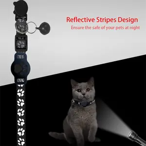 Pet GPS Tracker Collar Works with Apple Find My |   Real-Time Location Waterproof Reflective Safety for Dogs Cats