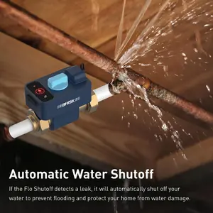 3/4 Inch Home Water Leak Protection Shut Off Valve, Built-in Flow Meter Detector, Automatic Water Cut Off for Kitchen Bathroom Household Pipe Safety, Model 900-001