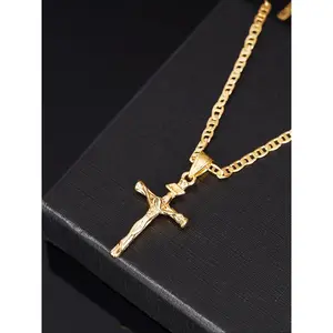 Women's Elegant Cross Pendant Necklace, Dainty Cross Necklace, Coptic Cross Necklace, Fashion Jewelry for Party, Daily Clothing Decor, Trendy All-match & Exquisite Jewelry for Birthday Gift