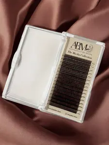 ABV2 The Mocha Collection Medium Brown Mixed Trays - 16 Rows C/CC/DA Curls 0.03/0.05/0.07 Diameters 7-14mm Lengths Cruelty Free Synthetic Lashes