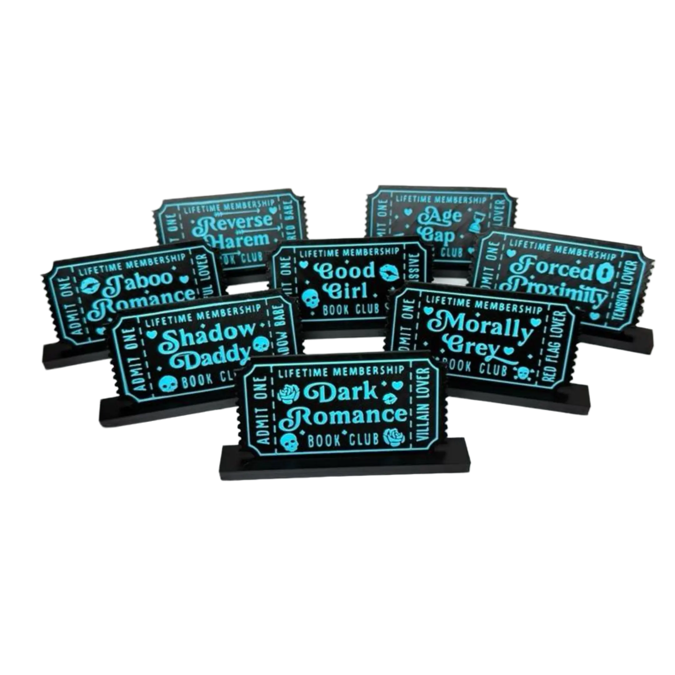 Movie Ticket Bookshelf Decoration - Unique Book Club Themed Ticket Design for Home Decor Colorful