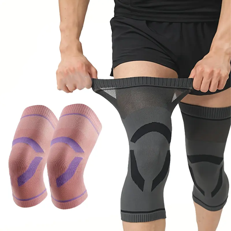 1pair Ultra Thin Knee Compression Sleeves for Men & Women, Breathable Elastic Knee Support Brace, Lightweight Non Slip Knee Sleeve for Running, Gym, Workout, Basketball, Fitness, Daily Sports Protection, Comfortable Knee Warmer Gift