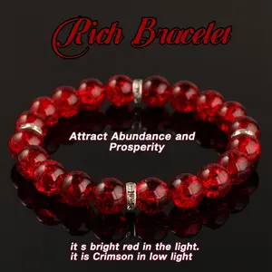 Rich Bracelet Attract Abundance And Prosperity Glazed Crystal Stone Natural Healing Crystal Gorgeous Stone Gemstone Jewelry Energy Love Girlfriend Boyfriend Souvenir Valentine Anniversary New Year Christmas Halloween Birthday Gift