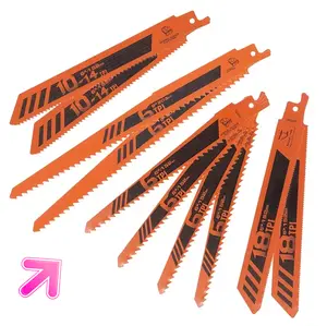 10-14 18TPI Bi-Metal Saw Blades ，10-Piece 6-Inch Heavy-Duty Orange Jigsaw Blade Set，for Professional Woodworking