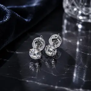Moiss Petite Shiny Stud Earrings Silver Plated Comfortable Piercing Ear Ornaments Trendy Minimalist Jewelry For Everyday Wear & Gift Giving-F2 summerwins