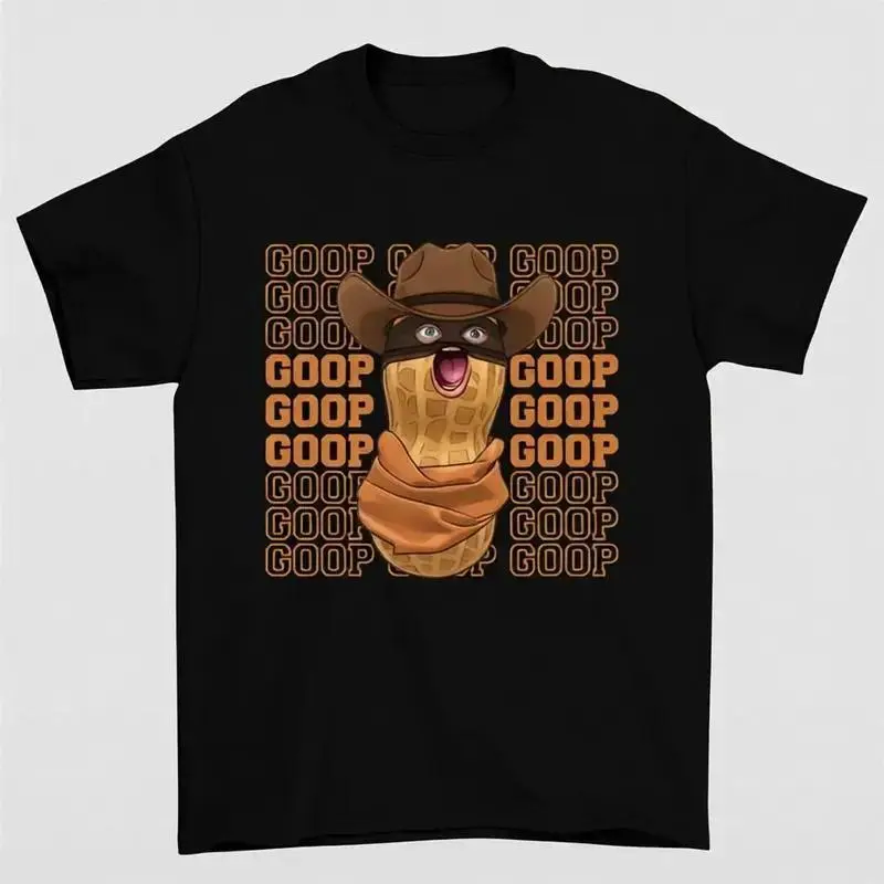 Women's Whimsical Meme Tshirt - 'The Burnt Peanut GOOP' Graphic, Unisex 100% Cotton Casual Short-Sleeve Round-Neck Top, Shortsleeve, Digital Print