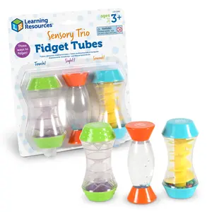 Learning Resources Sensory Trio Fidget Tubes - Tactile Play Tools, Kids Travel Essentials Toys, Self-regulation Aids, Calm Down Corner Supplies