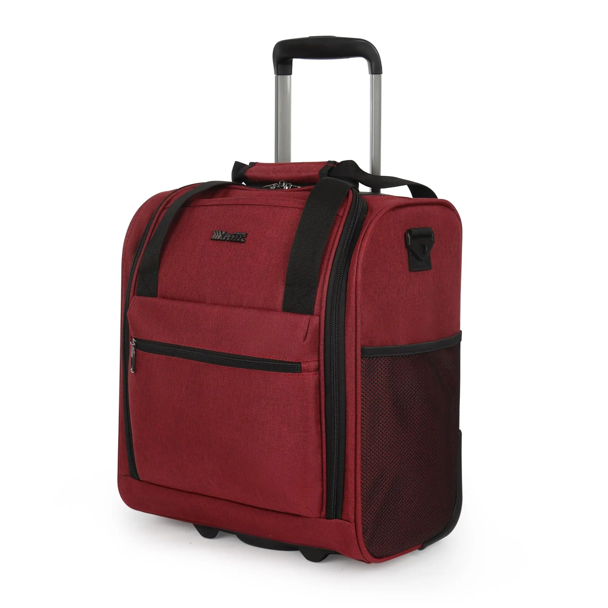 NEW YORK XPRESS 16-in Softside Carry-On Luggage, 3-in-1 Underseat Rolling Suitcase with Wheels, Scratch-Resistant, Lightweight Durable Bag for Airplane Business Trips