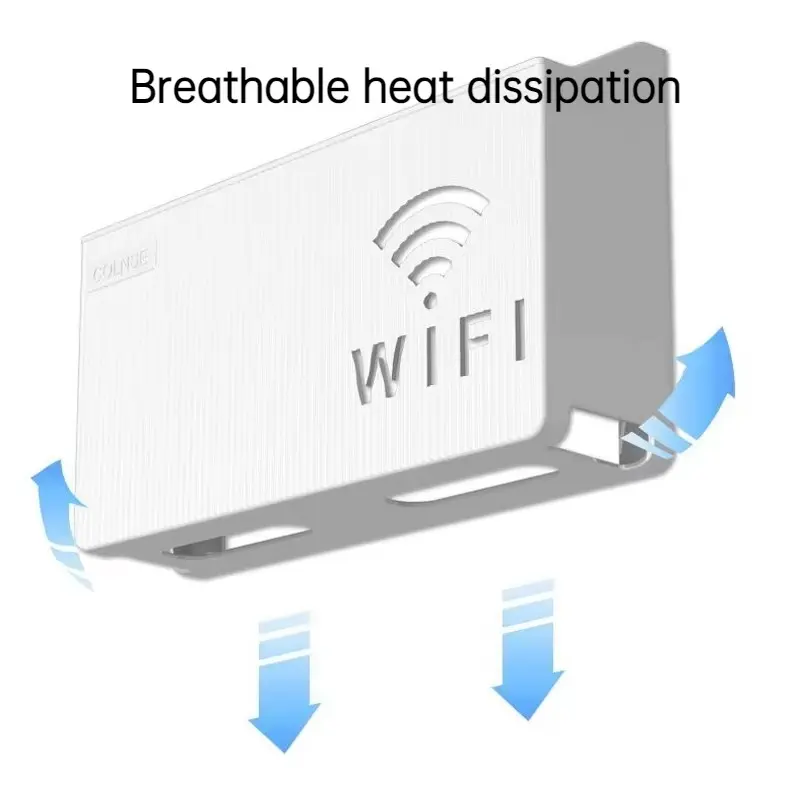 1pc Wall Mounted Storage Boxes Hole Free Storage wifi TV Set Top Box Router Shelf Display Shelf Wall Organizer Shelf Home Storage Supplies