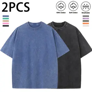 2-Pack 100% Cotton T-Shirts, Ultra Soft & Breathable Short Sleeve Crewneck Tees for Men & Women, Perfect for Casual Wear, Home Lounge, Travel and Layering, Basic Essential in Multiple Colors summervibes