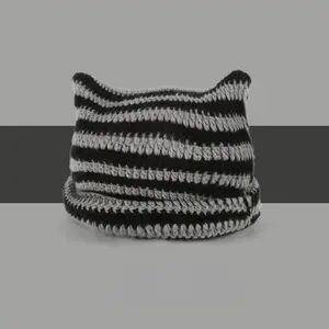 Crochet Hats for Women Vintage Beanies Women Fox Hat Grunge Goth Beanies Hat Y2K Accessories Slouchy Beanies for Women