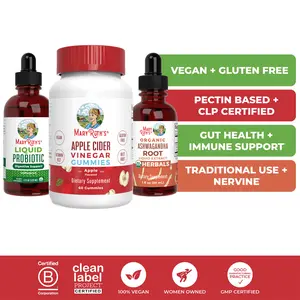 MaryRuth's ACV, Ashwagandha, & Probiotic Support Bundle - Apple Cider Vinegar Gummies 60 ct - Ashwagandha Root Liquid Drops 1 oz - Liquid Probiotic 4 oz