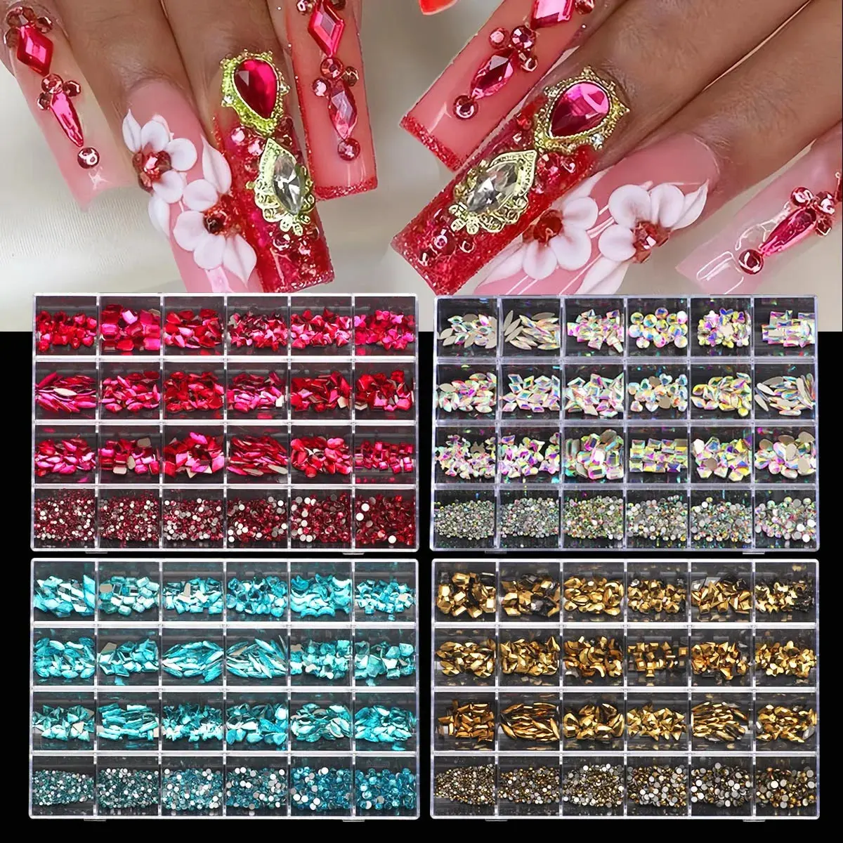 1 box 3D Nail Diamond Kits