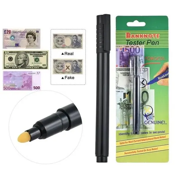 Anself Counterfeit Bill Detector Pen, Yellow Anself Counterfeit Bill Detector Pen, Yellow