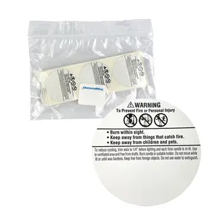 1-1/2" Diameter Candle Warning Label