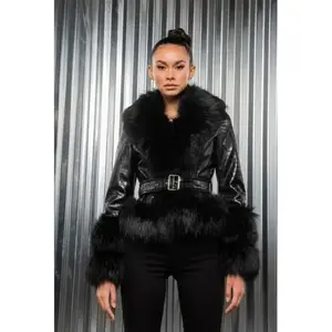 Black Hawk Crocc Jacket Faux Leather Fur
