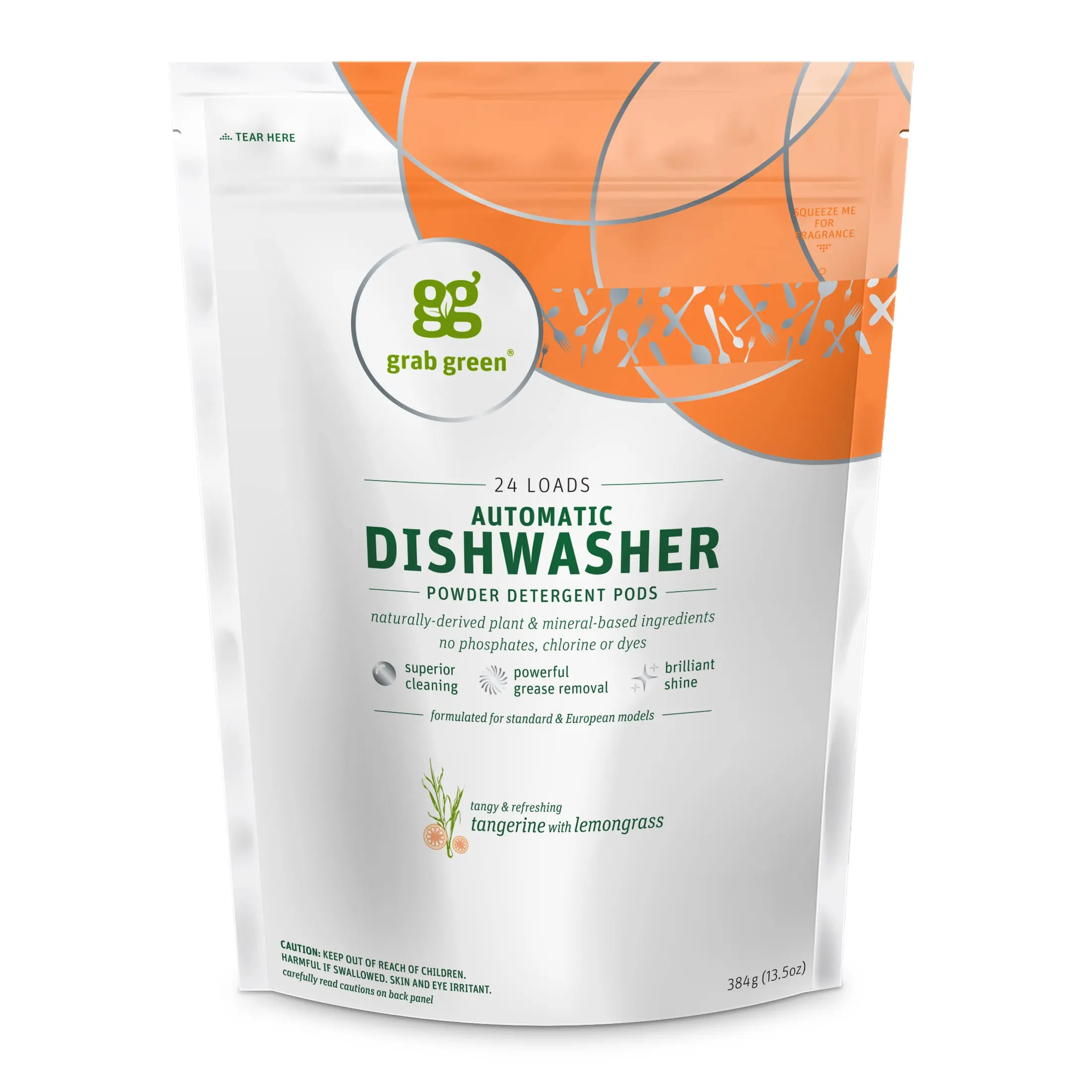 Automatic Dishwasher Detergent Pods - Tangerine with Lemongrass Automatic Dishwasher Detergent Pods - Tangerine with Lemongrass