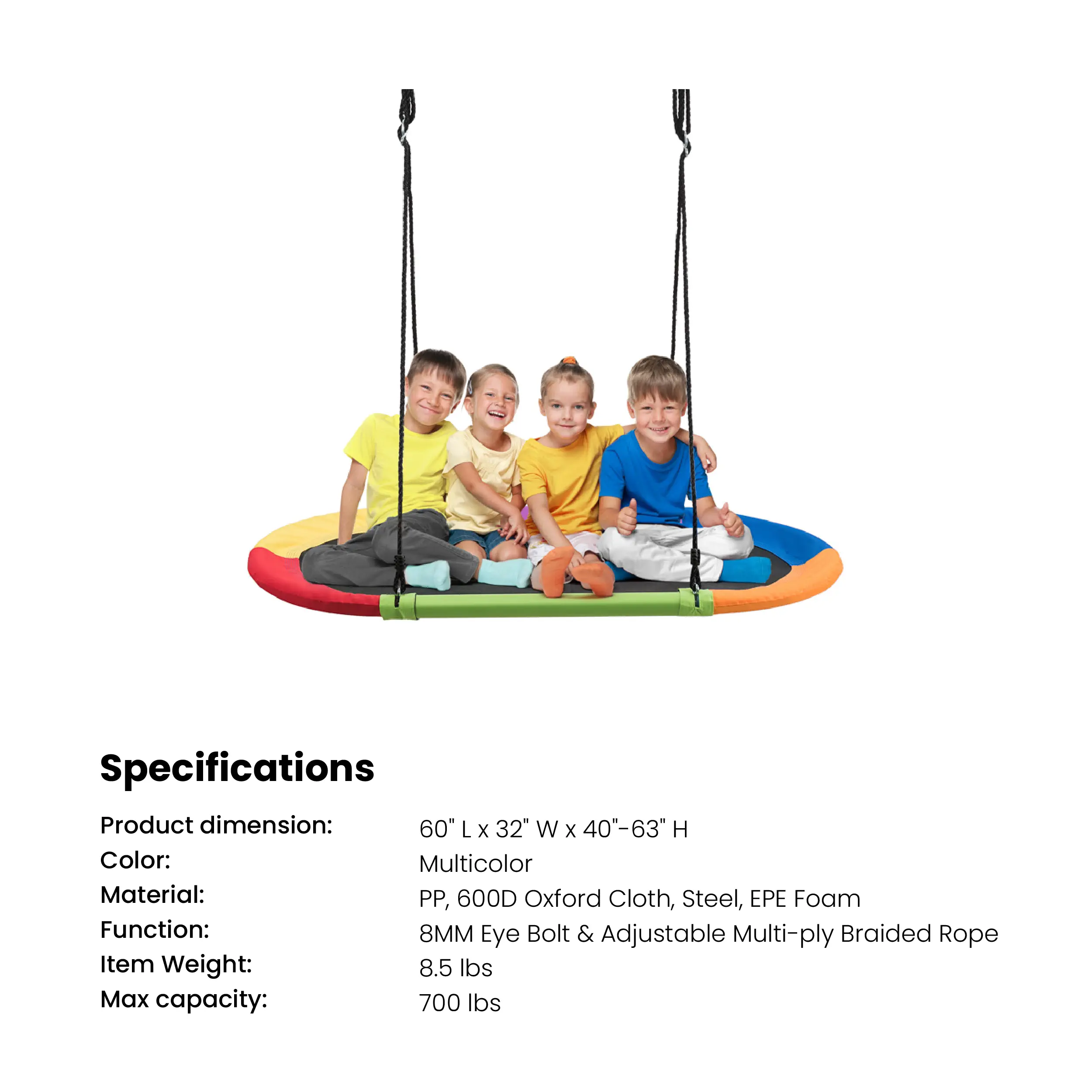 60'' Oval Multicolor