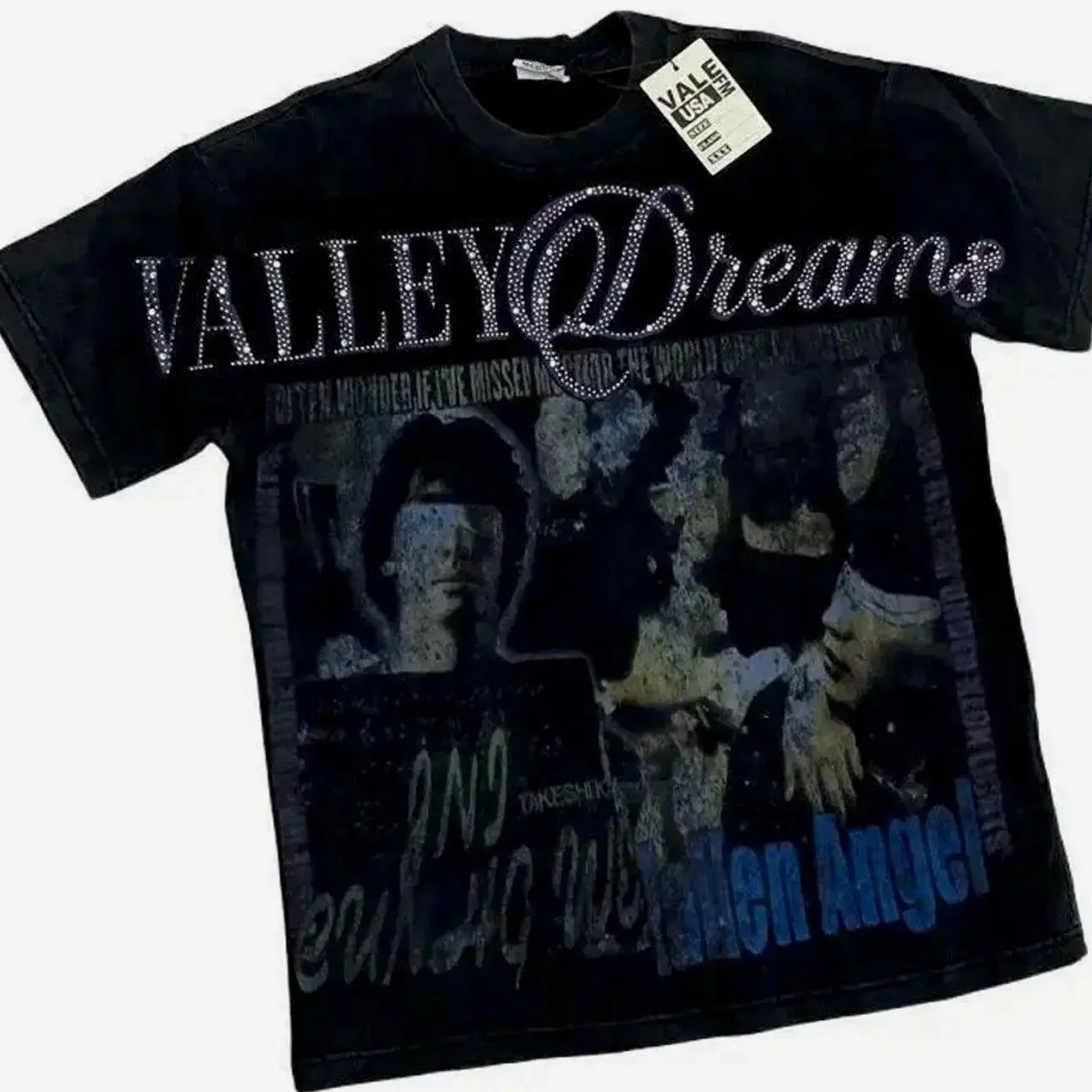 VALLEY Short Sleeve T-shirts Retro Wash Old Streetwear Men Women Couples Movie Poster Character Print Hot Vale Top Tee Womenswear Clothes 2026 INA