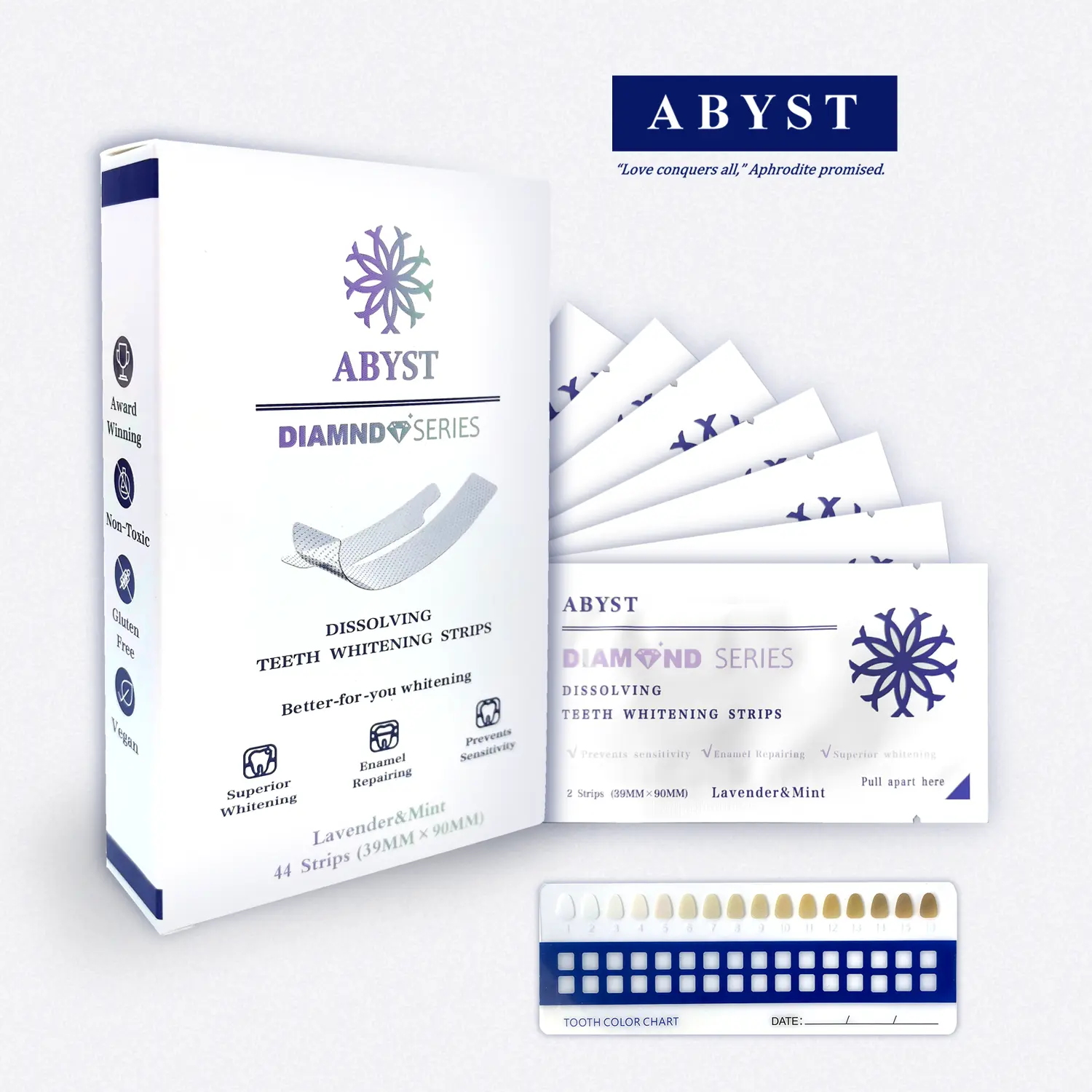 Dental Oral Teeth Whitening Strip Kit for Sensitive Product Enamel Natural Safe Green White Strips, Deep Teeth Stains Removal  Effective & Gentle Teeth Whitener