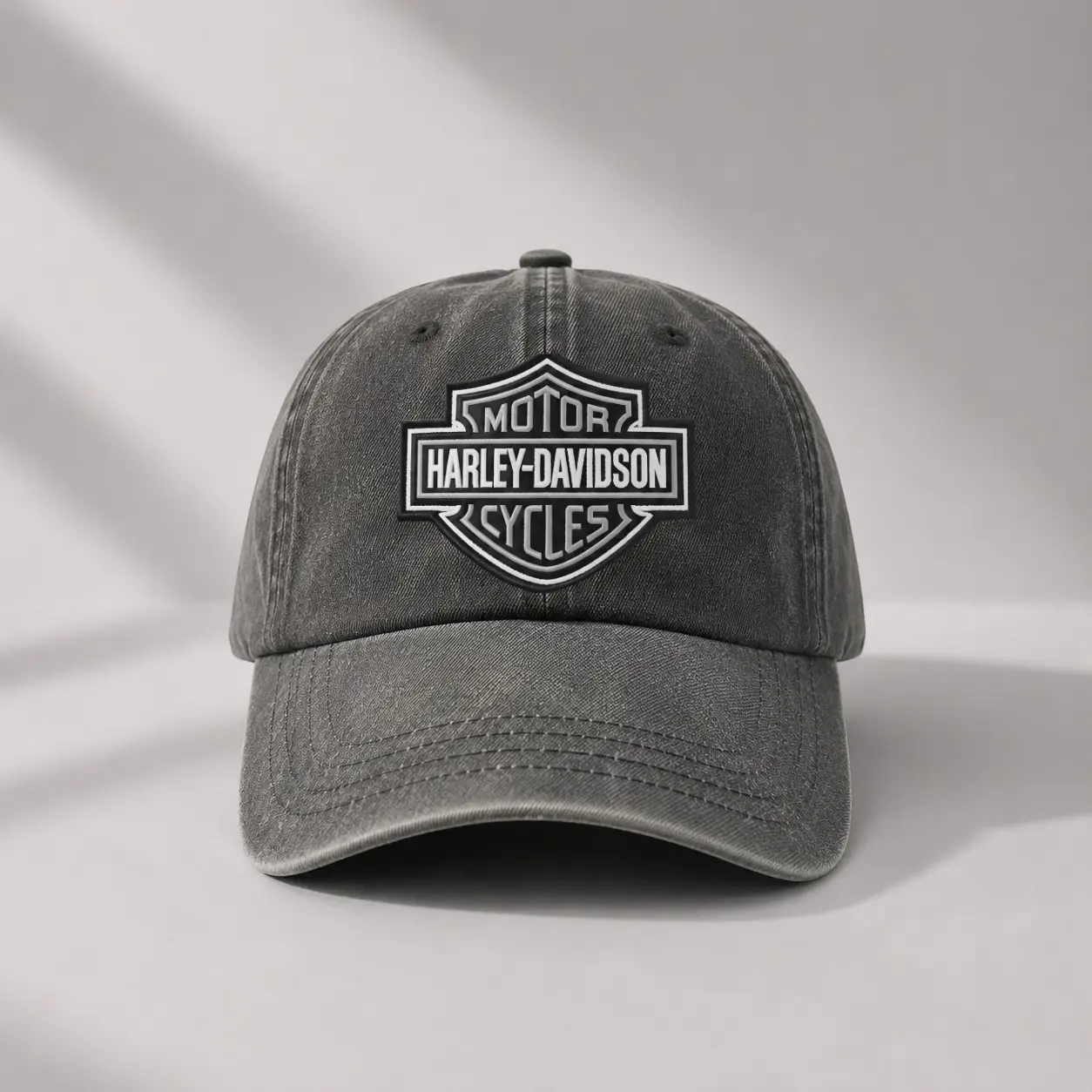 Vintage Harley Davidson Embroidered Baseball Cap Washed Cotton Dad Hat Adjustable Curved Brim Casual Unisex Outdoor Cap