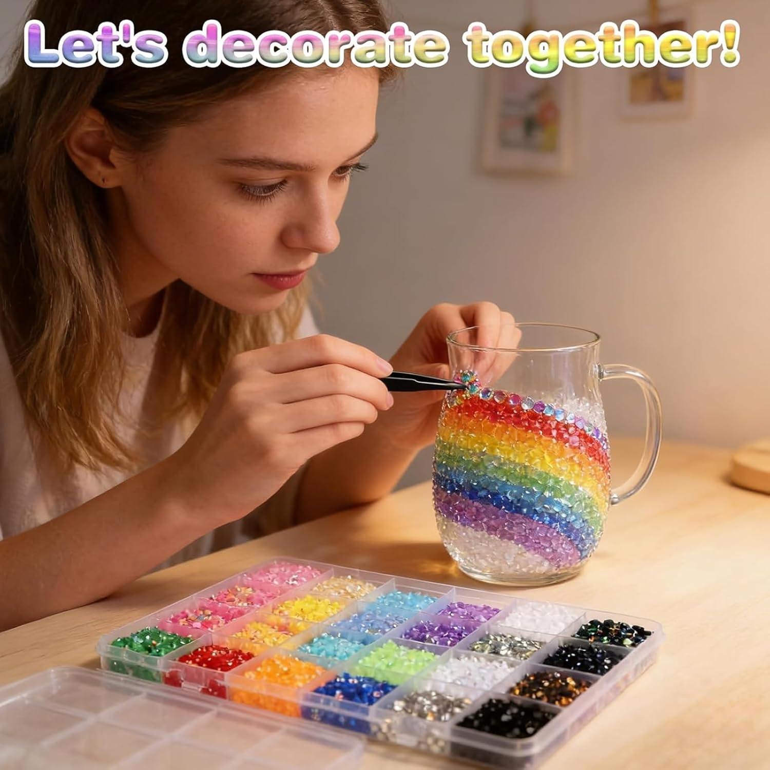 40 Color 40000Pcs Colorful DIY Resin Rhinestone Kit for Bedazzling, Resin Jelly Rhinestones for Bedazzling,Multicolor Flatback Gems for Diamond Art for Bedazzled Nail Art