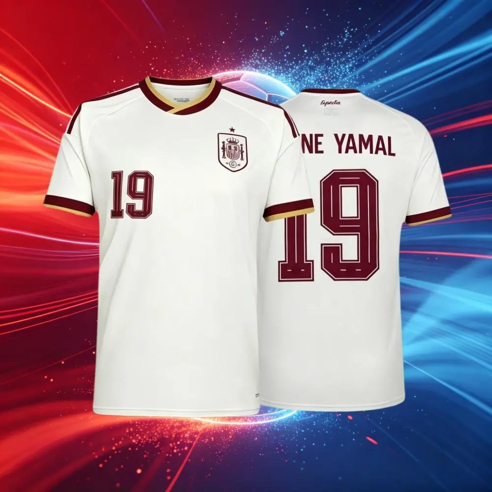 2026 Spain 19#Lamine Yamal and 20#Pedrl Short And Long Sleeve Soccer Jersey Fans Version Breathable
