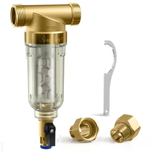 SimPure DC5S 40 Micron Spin Down Sediment Filter Reusable Whole House Sediment Water Filter Softener with Siliphos Helps Prevent Scale and Corrosion