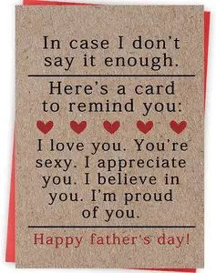 Sweet Fathers Day Cards Gifts for Boyfriend Husband, Happy Father's Day Cards Gifts from Wife Girlfriend, Wonderful Father's Day Card to My Favorite Father, Love Card