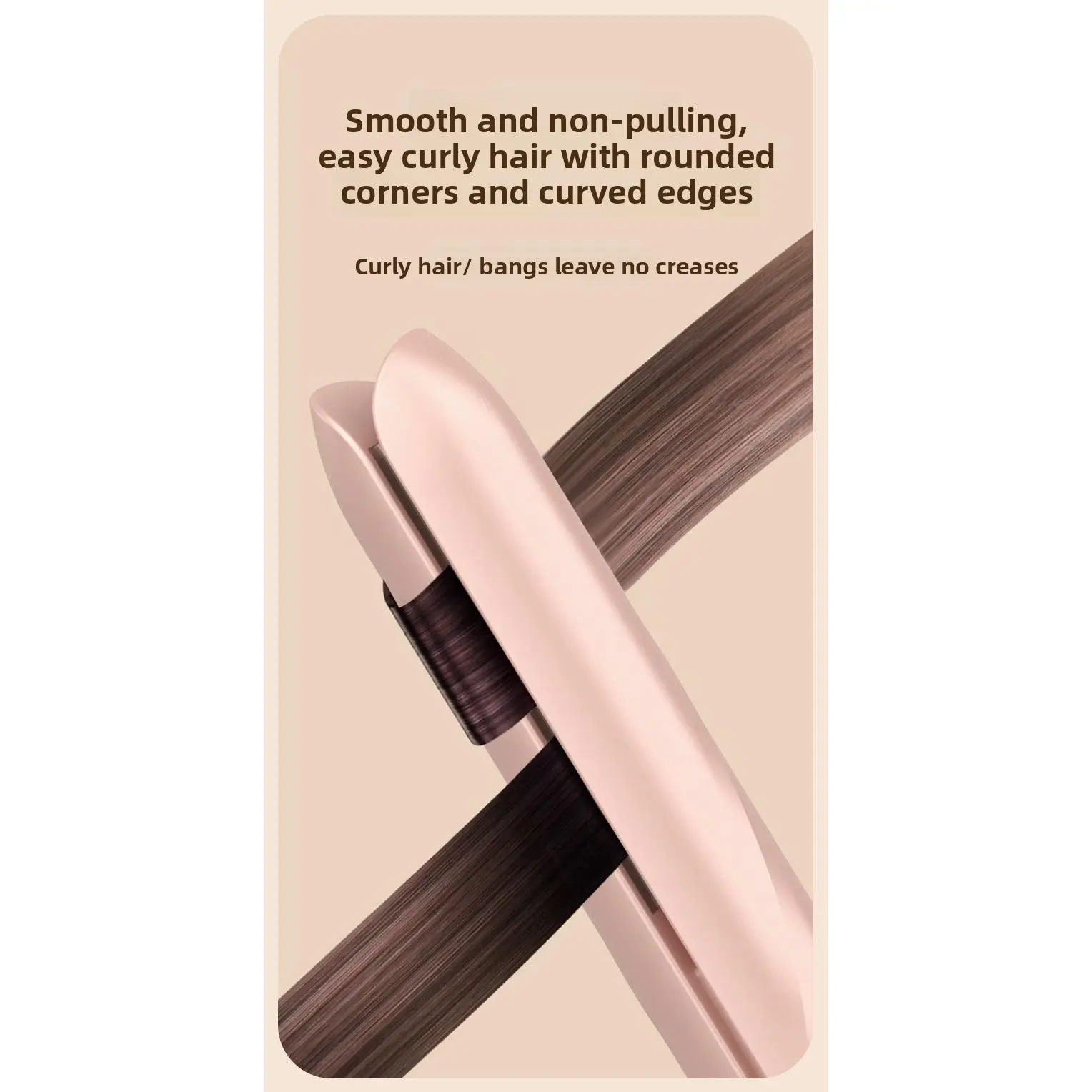 Wireless Charging Hair Straightener Clip for Women, Dual-use for Straightening and Curling, Portable and Gentle on Hair