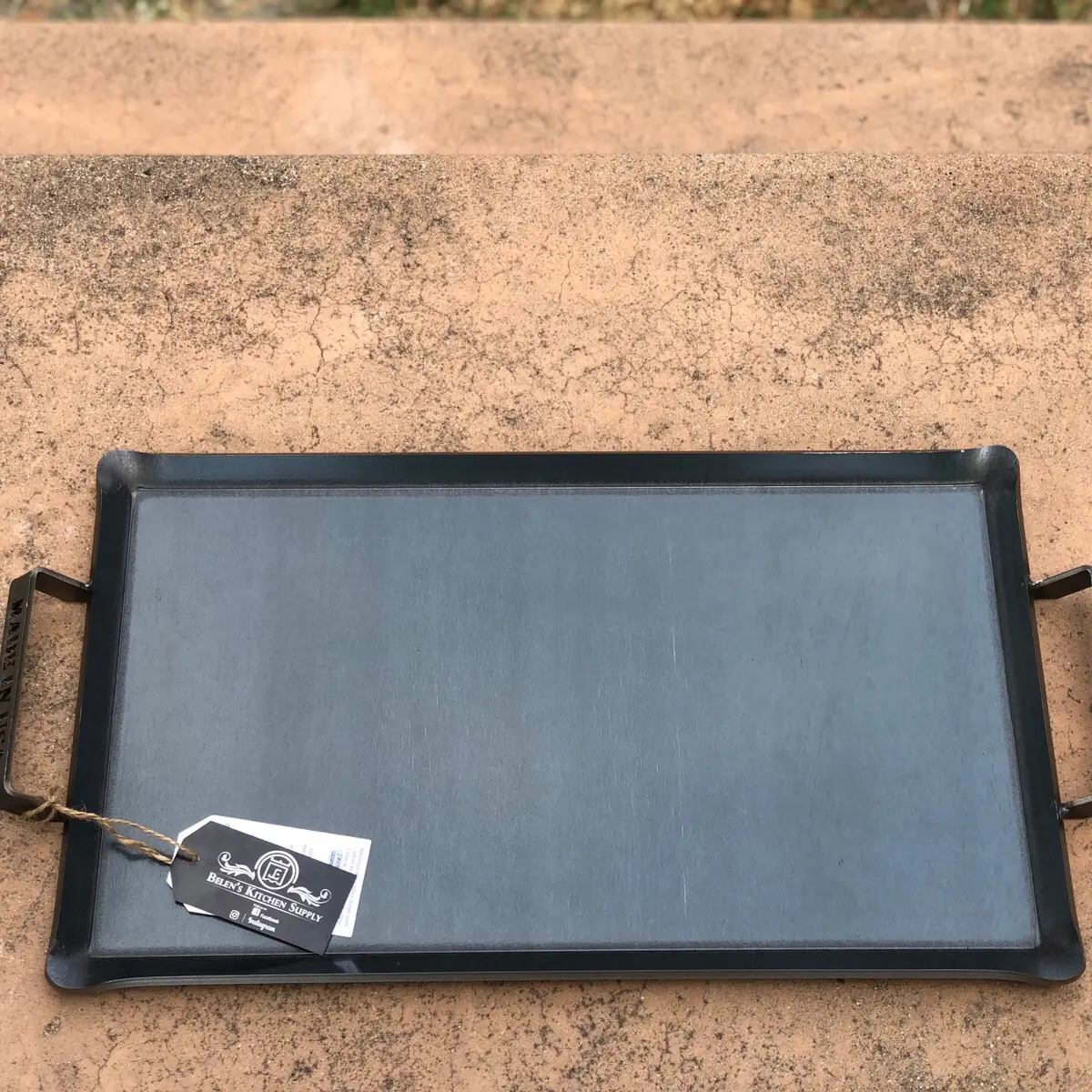 Comal tortillero grueso carbon steel 12”x20” in 3/16 de grueso made in usa