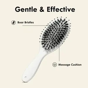 Multi-Purpose Wide Paddle Hair Brush - Pure Boar Bristle & Nylon, Ergonomic Design, Frizz Control, Silkiness Boost, Wet/Dry Use, Multi Purpose Brush, Boar Bristle Brushes