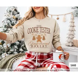 Cookie Baker Sweatshirt, Cookie Tester, Gingerbread Bakery, Gingerbread Shirt, Couple Christmas Sweatshirt, Trendy Christmas