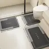 Bathroom Toilet Mat, 3-Piece Set, Quick-Drying Water-Absorbing Floor Mat, Rubber Anti-Slip Bottom Design, Suitable For Bathroom, Washbasin, Toilet, Kitchen, Living Room, Beside The Bathtub, Laundry Room, Bathroom Decoration. Bathmat