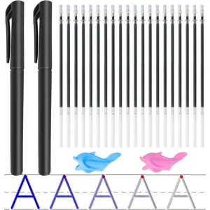 Magic Pens & Refills for Magic Grooved Writing Practice Workbooks, Disappearing Ink Pen for Grooved Handwriting Practice for , Invisible Ink Pen with Pencil Grips for  Handwriting