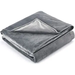 Weighted Blanket Cover (Dark Grey Minky, 40''x60'' Duvet Cover)