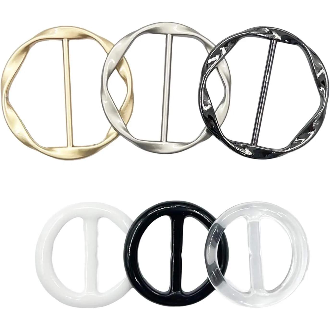 6 count Scarf Ring and Slides for Scarves T Shirt Tie Clips for Women Shirt  Cincher Clips Tightener for Loose Tshirt Clothes Scarf Buckle