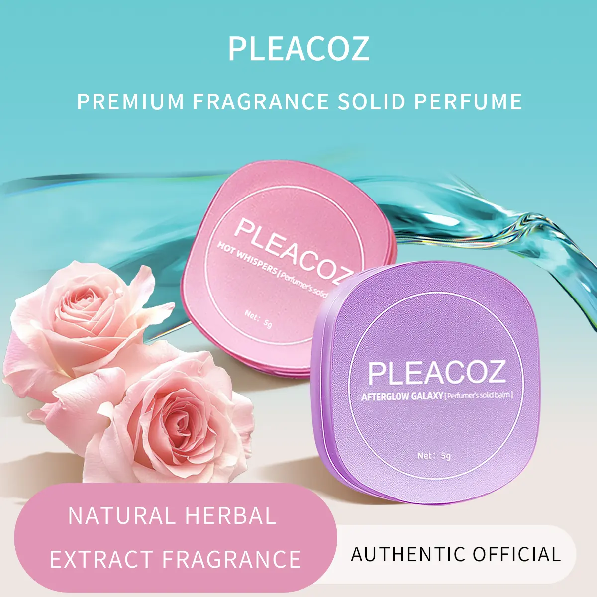 Pleacoz Women's Solid Perfume Stick with Natural Floral Fragrance, Alcohol-Free & Non-Greasy, Travel-Size with Mirror for Scent Layering, Ideal Female Gift, Floral Scented Perfume, Travel Size Stuff
