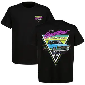 The Heartbeat of America Chevrolet T-Shirt – Retro 80s Vibe Chevy Pickup Graphic T-Shirt for Truck Enthusiasts, Neon Street Style Inspired Car Lover's Gear