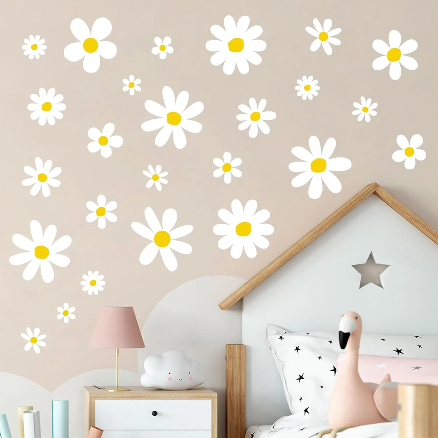 12 Sheets  Wall Decals Boho Flower Wall Stickers Cute  Girls Room Decor Peel and Stick Floral Decals  Playroom Living Room Bedroom Classroom Retro Hippie Decor Classic Style