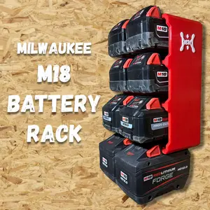 Milwaukee M18 Compatible Battery Rack Wall Mount Milwaukee M18 Compatible Battery Rack Wall Mount