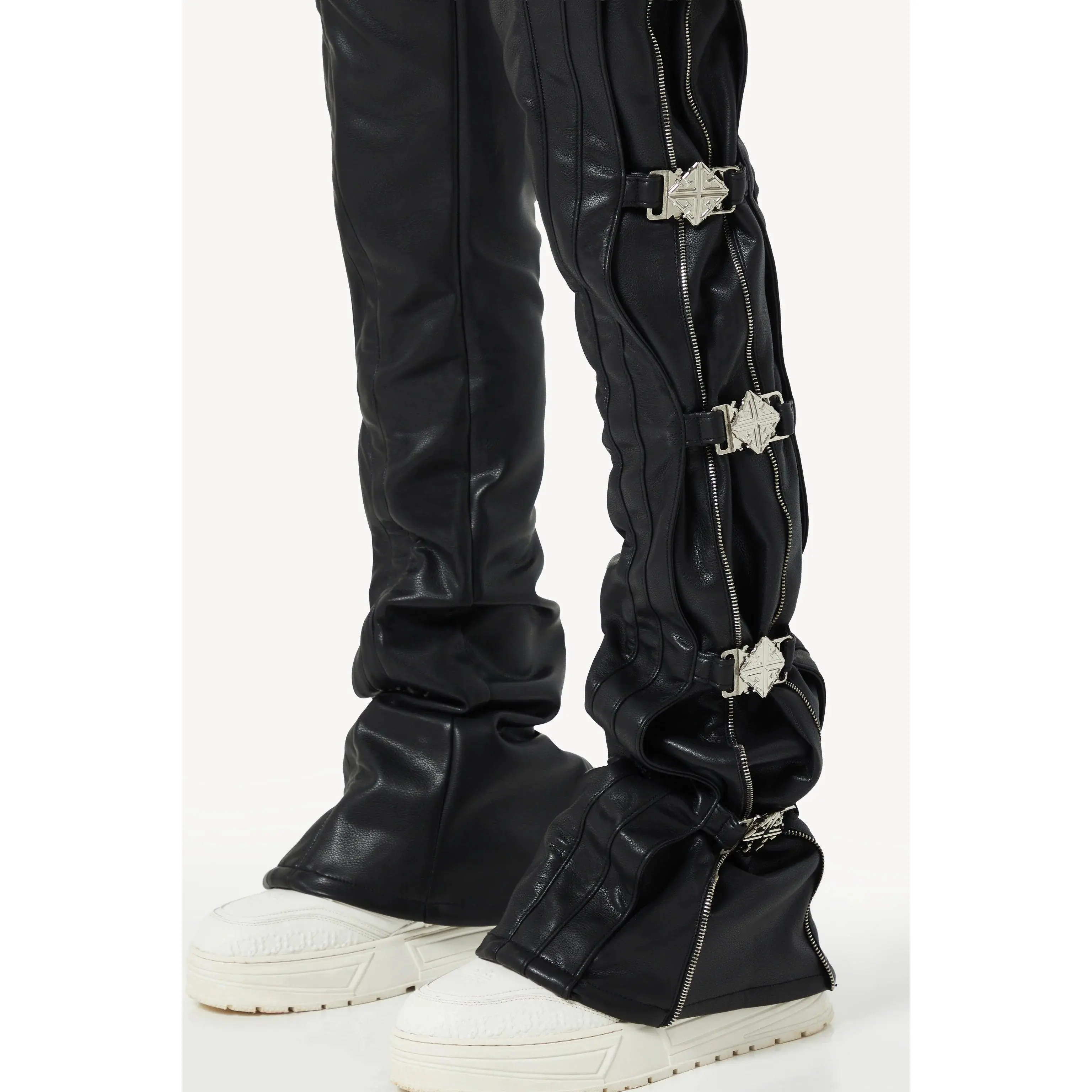 Guapi Obsidian Black Buckle Leather Pants - TikTok Shop