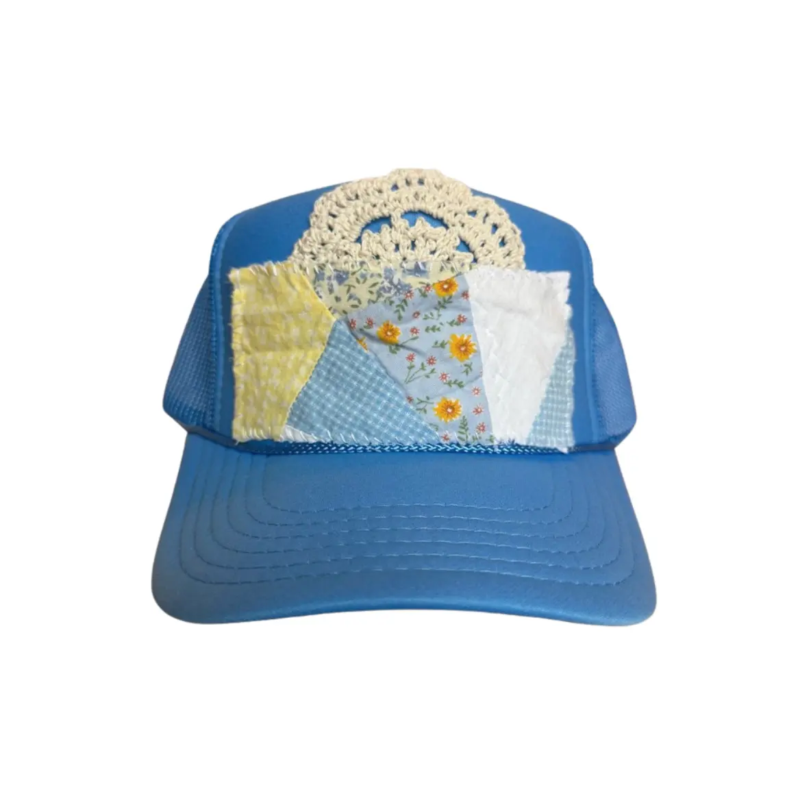Josie Upcycled Crochet & Quilt Trucker Hat