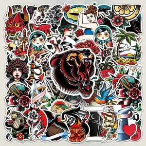 Phone Sticker, 50pcs Waterproof Self Adhesive Decor Paper, Decor Sticker for Gift Greeting Card Water Bottle Laptop Cellphone Phone Accessories