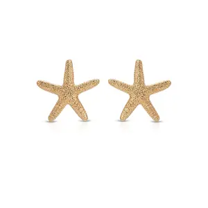 Ettika Statement Starfish Stud Earrings – 18k Gold Plated Zinc Earrings, Beach-Inspired Statement Jewelry for Women