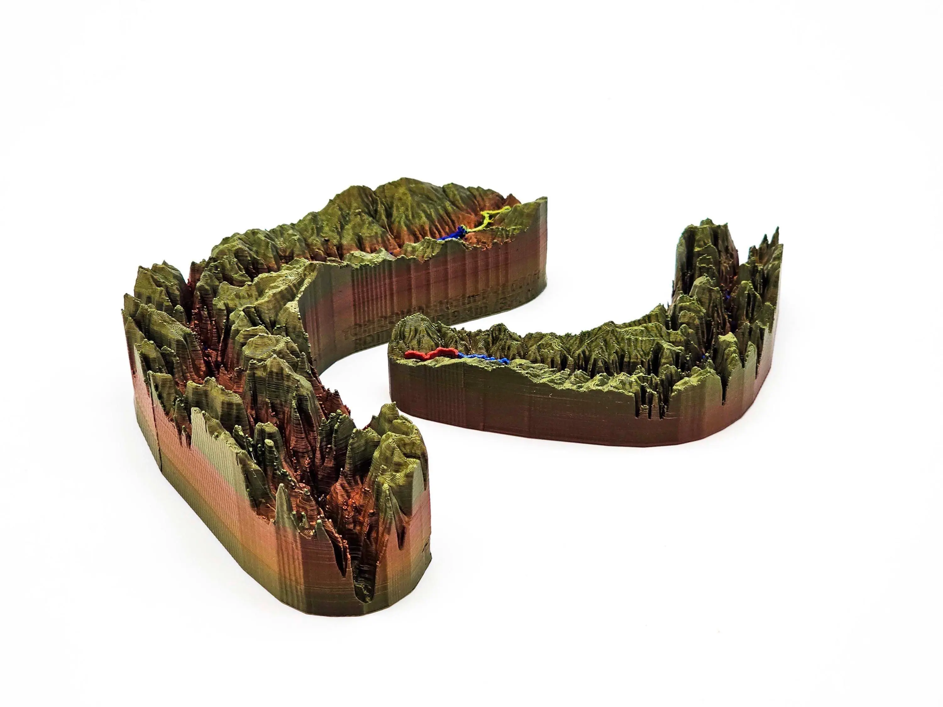 The Narrows Trail - Zion NP - 3D Printed Topographical Map - TrailSculpt