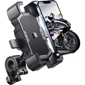 Bike Phone Holder Handlebar,Motorcycle Phone Mount,ATV Cell Phone Clamp,Scooter Phone Clip for iPhone 15 Pro Max14 13 12plus, Samsung S24Ultra S23 and More 4.7" to 7.0" inch Phone