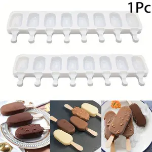 4-Cavity Silicone Ice Cream & Popsicle Mold - Food-Grade Non-Stick DIY Homemade Ice Cream, Popsicles, Cake Baking Mold with Easy Release & Dishwasher Safe Design, Popsicle Mold Silicone, Kitchen Essentials, Creative Kitchenware ﻿