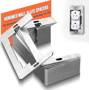 20 count Outlet Spacer for Electrical Box,  Wall Plate Spacer, Metal Flush Fit Device Leveling Plate for Loose Outlet Plug Fix, Receptacle Extenders Fit Standard Switches & Covers